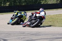 Dante Bucek (left), and JP Tache (right) had a close battle at the front of Saturday’s Importations Thibault Twins Cup race at RAD Torque Raceway. 